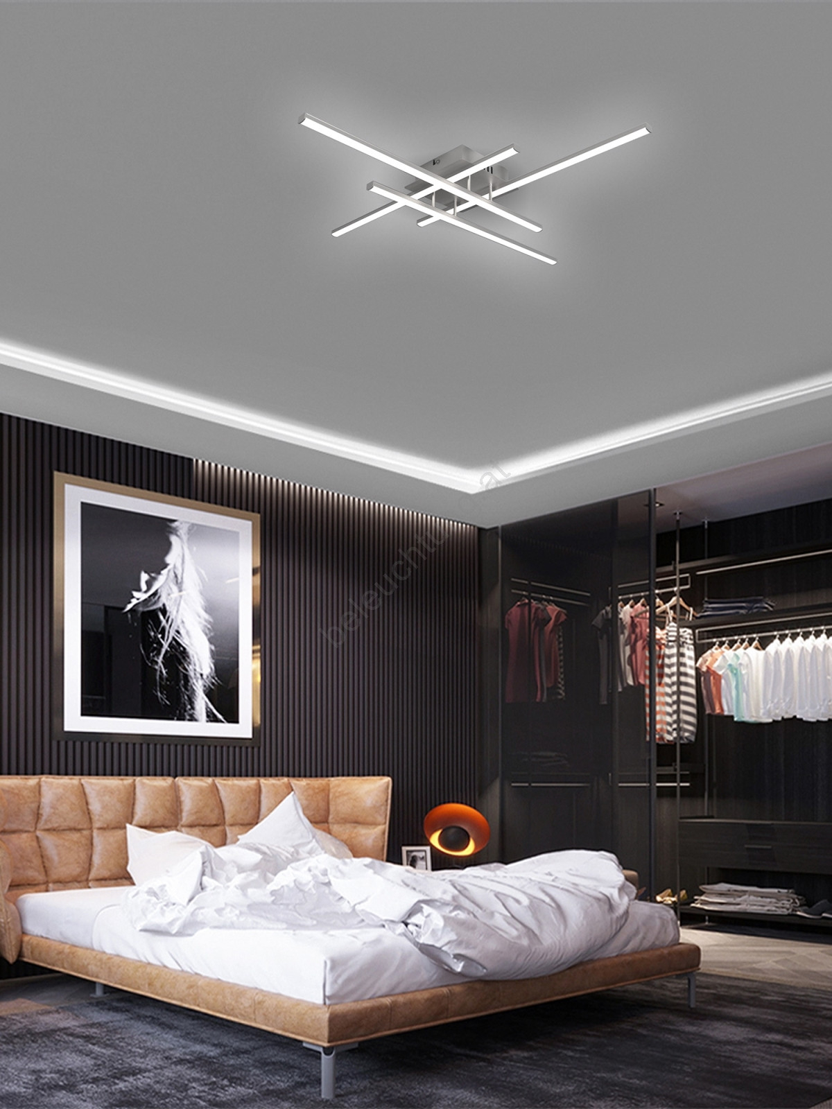 Brilagi - Led-Deckenleuchte Stripes Led/37W/230V Silber | Beleuchtung inside Schlafzimmer Led