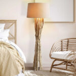 Designer Stehleuchte Im Skandinavischen Stil Aus Stoff Creme Throughout Stehleuchte Schlafzimmer