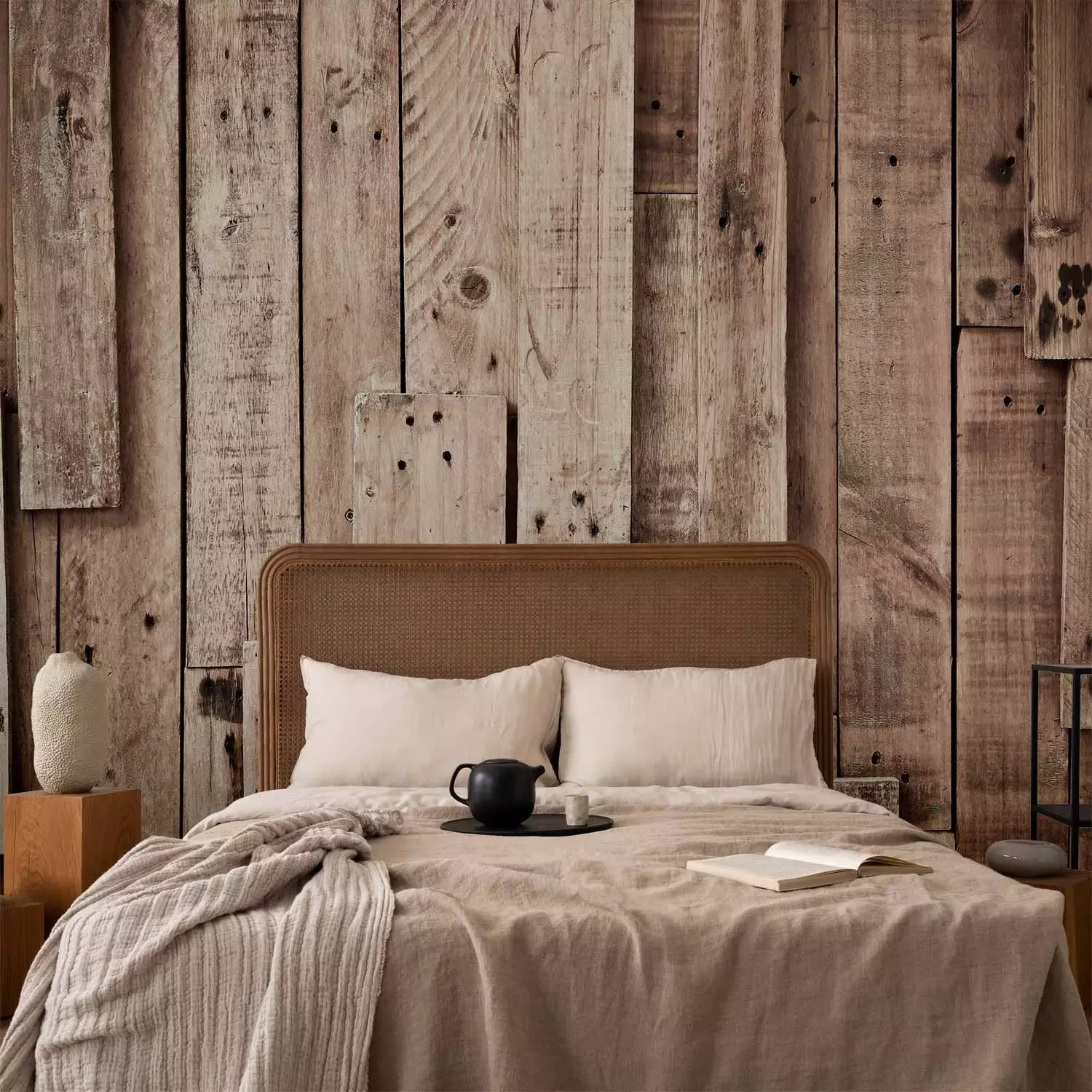 Fototapete Rustikales Holz - Komposition Im Muster Aus Braunen intended for Holz Tapete Schlafzimmer