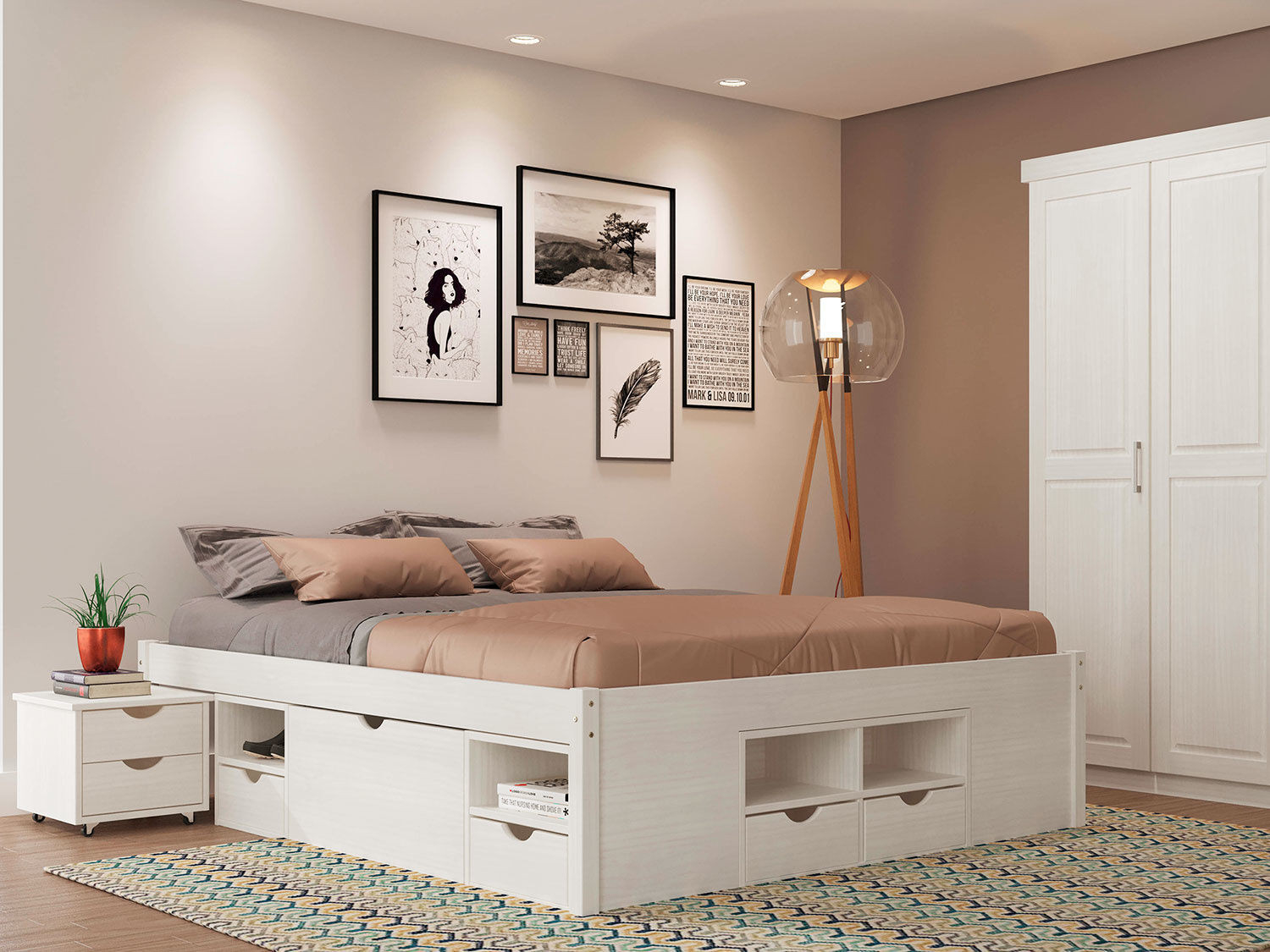 Funktionsbett «Tom», Mit Viel Stauraum regarding Vedia Schlafzimmer