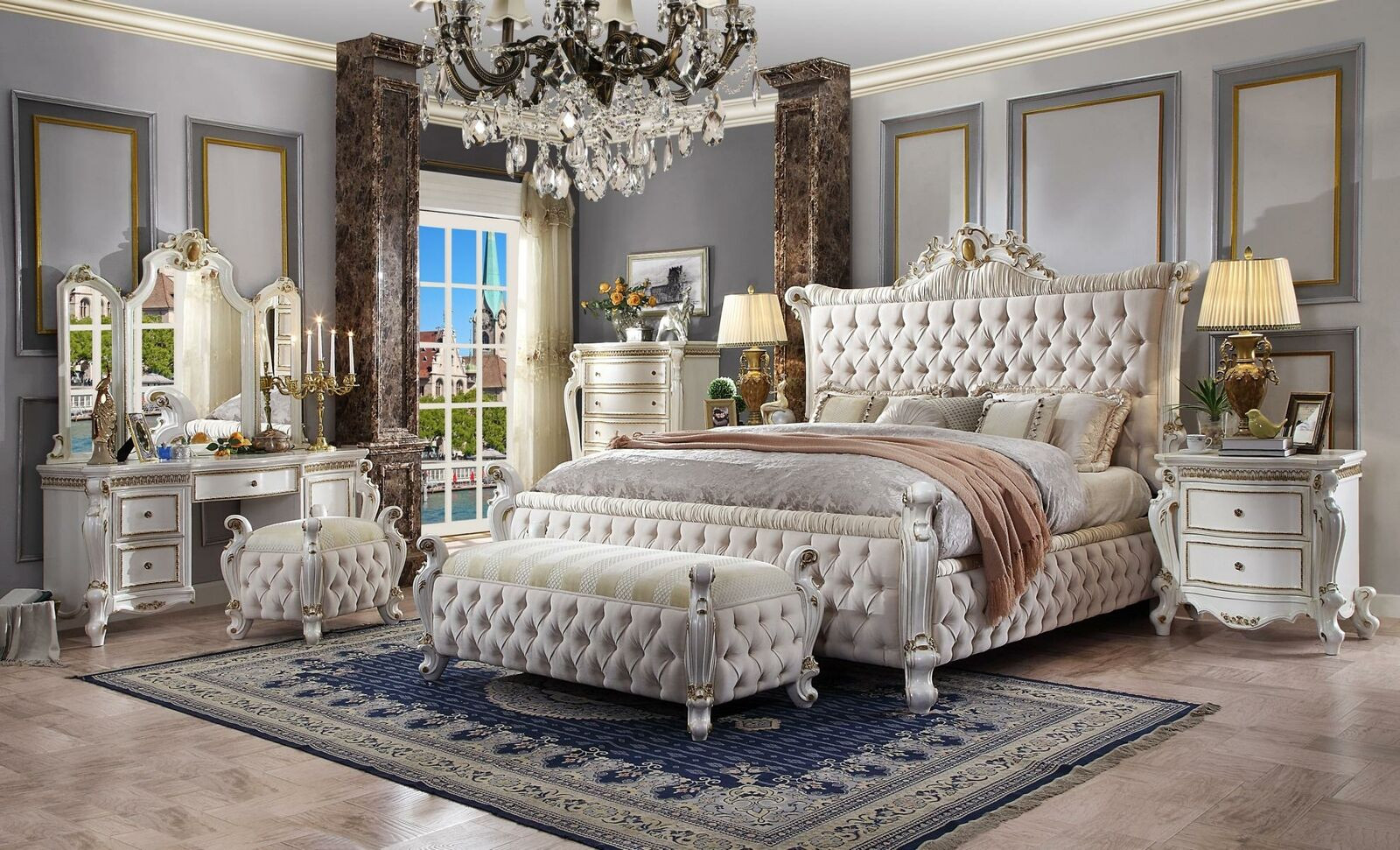 Großes Schlafzimmer Set | Weiß | Barock-Stil | Online-Shop throughout Schlafzimmer Barock Modern