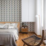 Hängeschrank An Der Wand Mit Retrotapete … – Bild Kaufen Intended For Hängeschrank Schlafzimmer