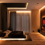 Lichtpaket Schlafzimmer | Bettsockel – Sideboard – Bett Inside Tv Schlafzimmer