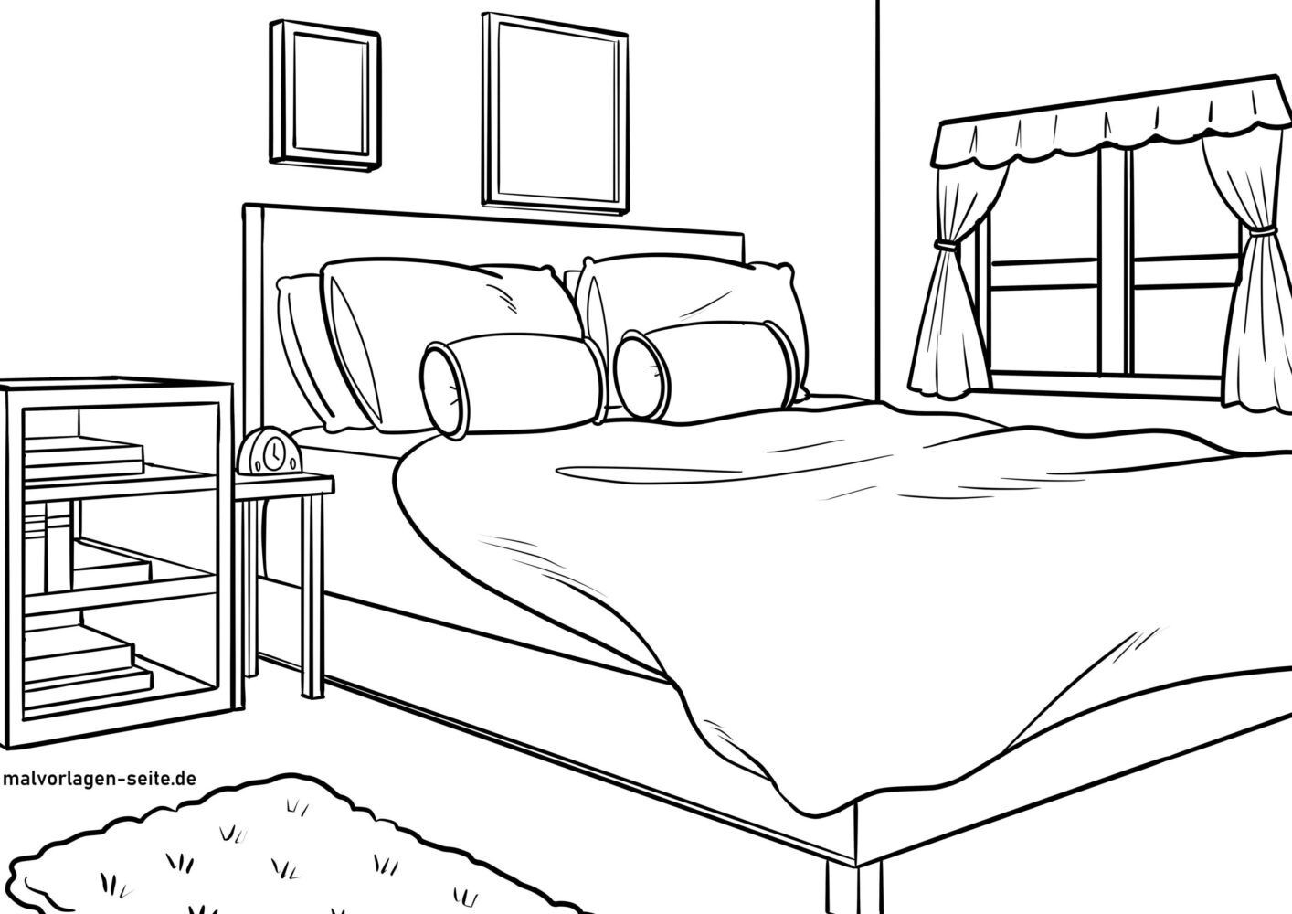 Malvorlage Schlafzimmer - Haus Und Wohnung | Jetzt Kostenlos intended for Schlafzimmer Malen