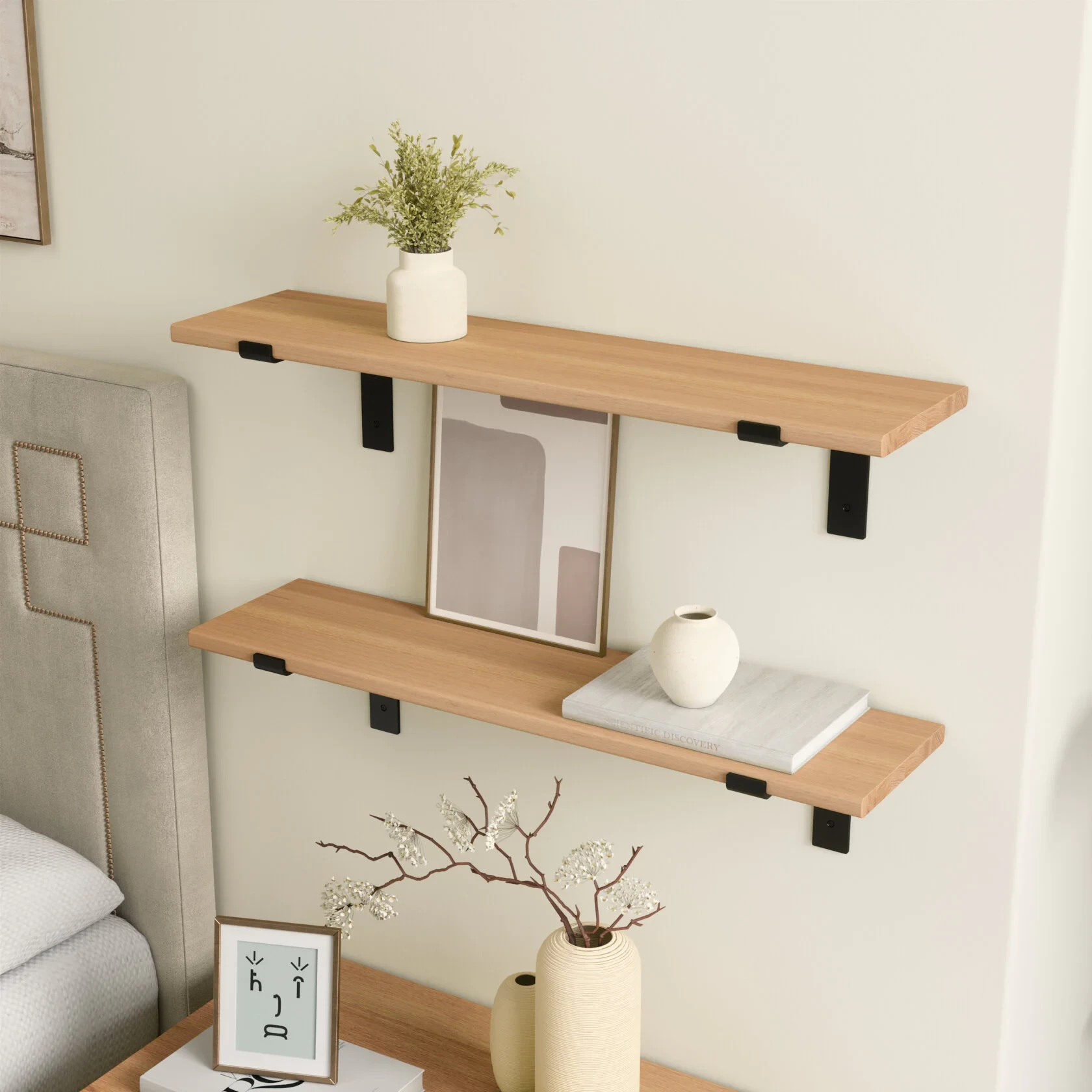 Massivholz Wandregal Runa - Buche - Wohnholz Design In Wandregal Schlafzimmer