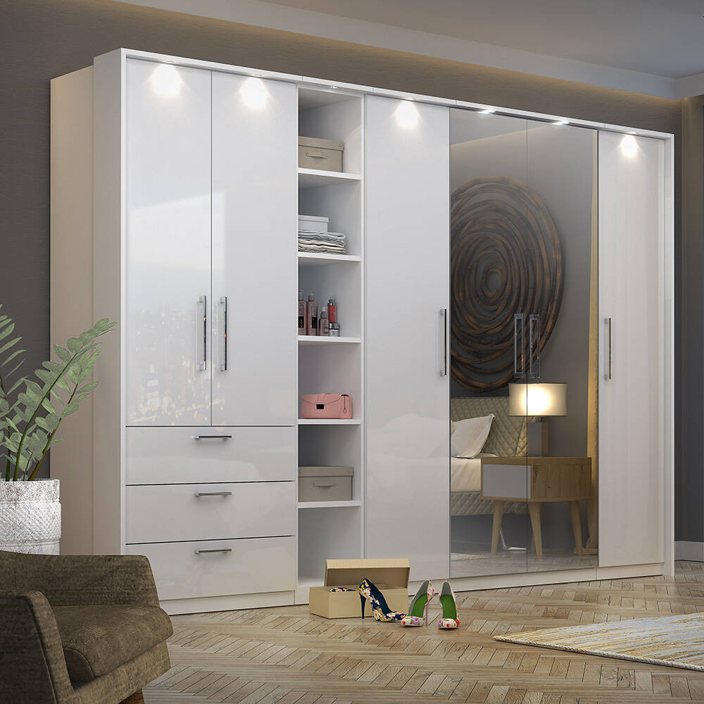 Schlafzimmer Kleiderschrank 299 Breit Weiß, Beleuchtung Olmo inside Schrank Für Schlafzimmer