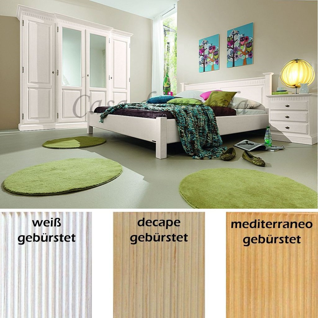 Schlafzimmer Komplett 4Tlg Bett 200X200 Hiddensee Pinie Massiv intended for Schlafzimmer Pinie Massiv
