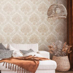 Tapete Barock Weiss, Gold Mit Ornamenten – Vintage Design In Vintage Tapete Schlafzimmer