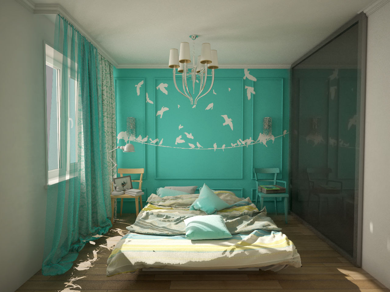 Wandfarbe Türkis Für Paradiesische Wohnideen | Homify intended for Wandfarbe Türkis Schlafzimmer